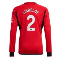 Camisa de time de futebol Manchester United Victor Lindelof #2 Replicas 1º Equipamento 2023-24 Manga Comprida
